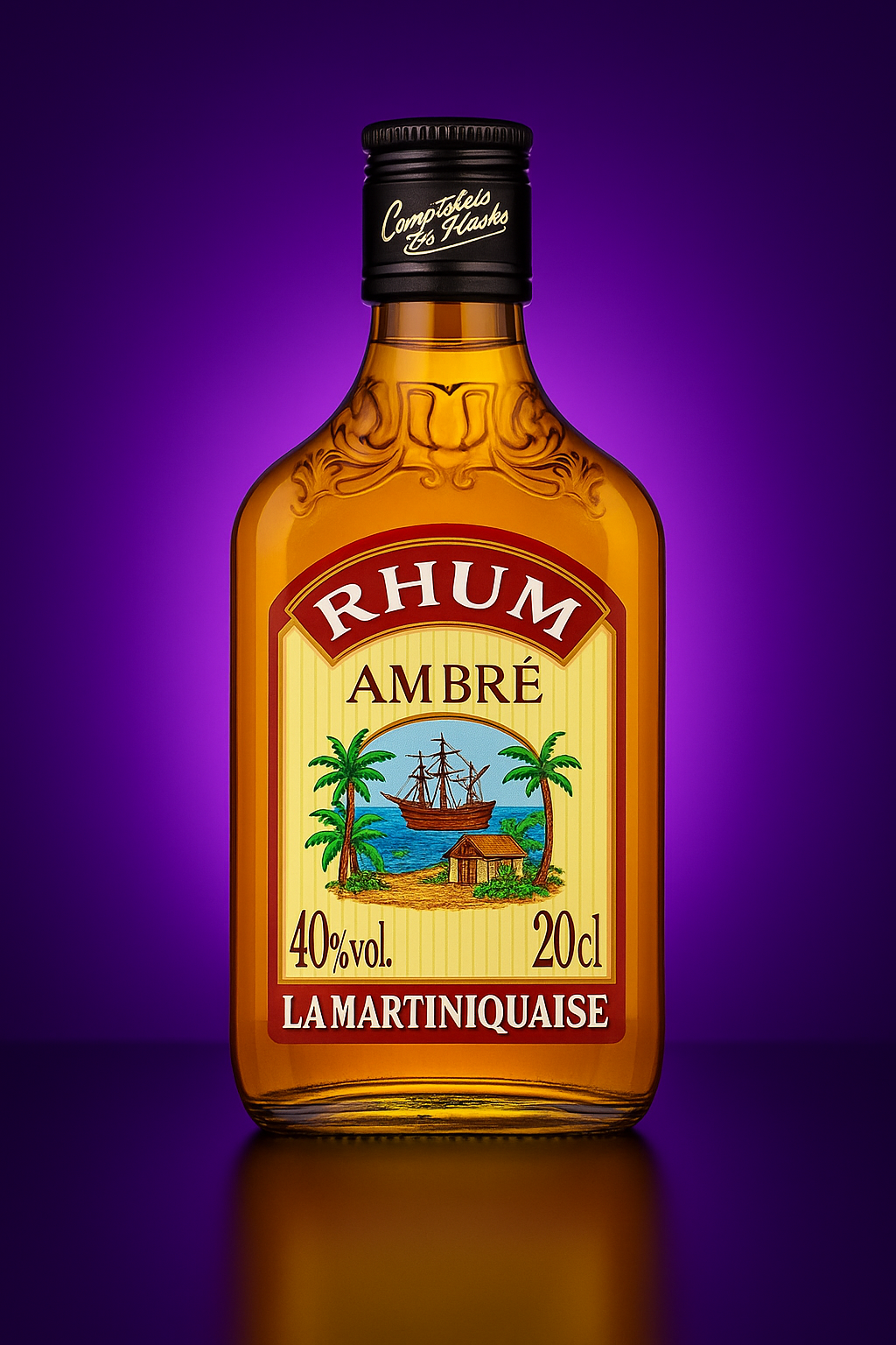 Rhum flask ambré La martiniquaise 20 cl - 40 % vol
