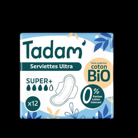 Serviettes hygiéniques TADAM super+ x 12